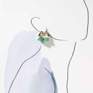Anthropologie Huggie Hoop Earrings in Green Mint
